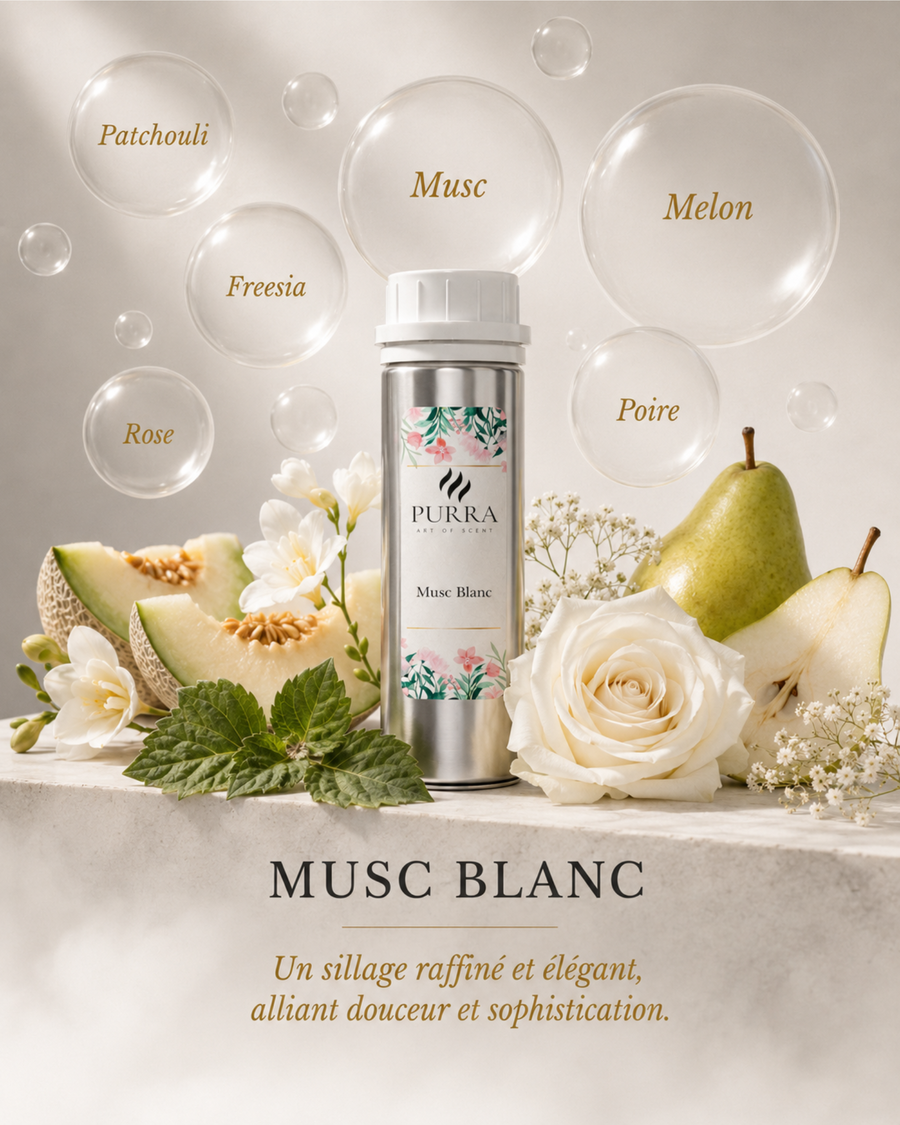 Recharge olfactive PURRA Musc Blanc 100 ml pour diffuseur X300 et X300S