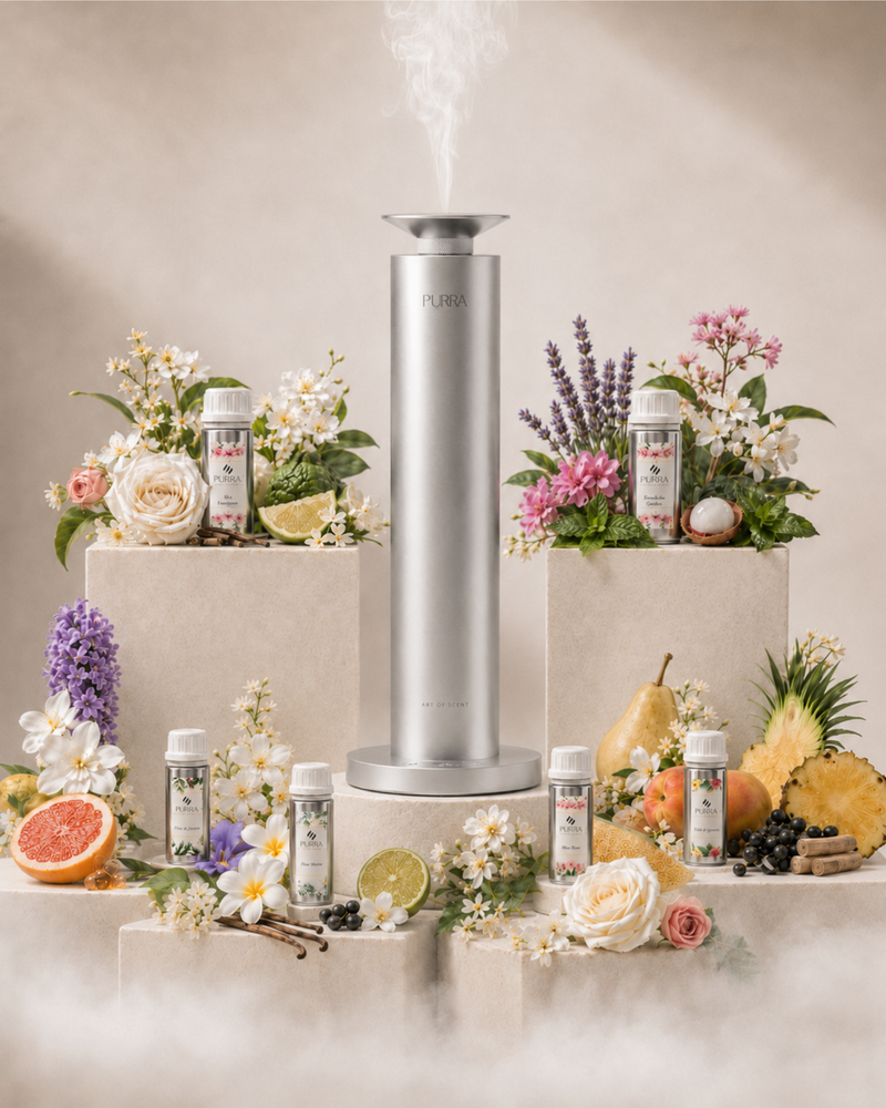 Gamme de diffuseurs de parfum haut de gamme PURRA en aluminium