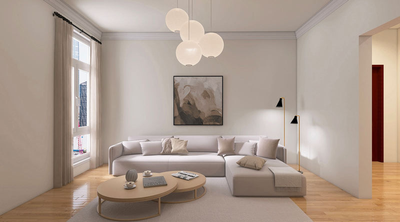 Salon aux tons neutres, cadre d'usage du diffuseur PURRA X300S dont cet avis fait le test complet