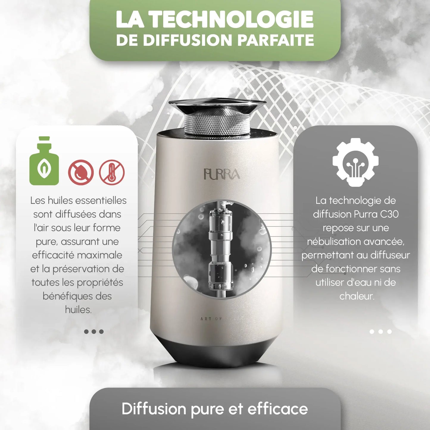 Purra C30 + 1  recharge offerte - Purra | Diffuseurs et Huiles Essentielles d'Exception