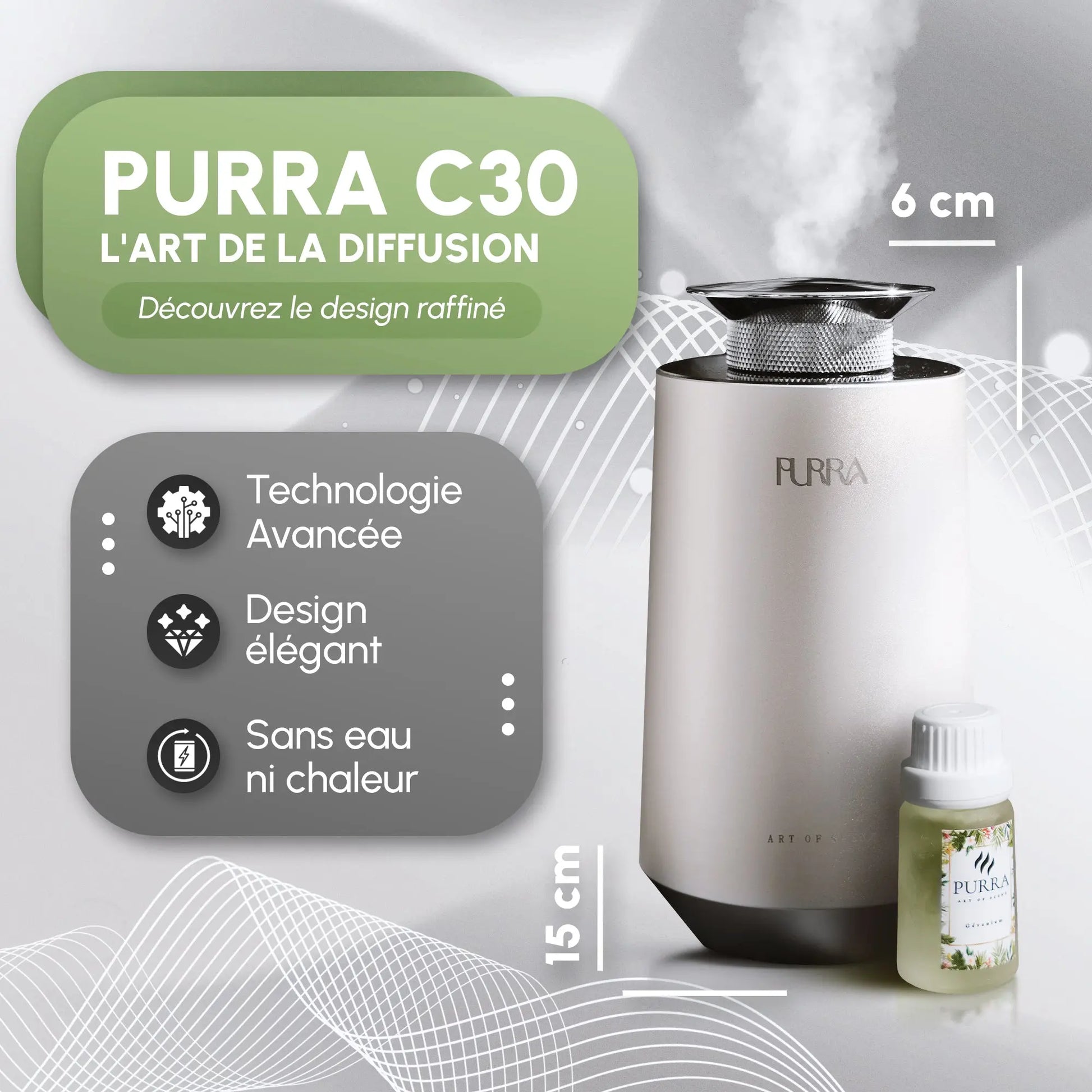 Purra C30 + 1  recharge offerte - Purra | Diffuseurs et Huiles Essentielles d'Exception